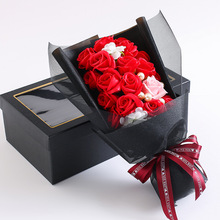 情人节创意520礼物送男女朋友新款19朵香皂花仿真玫瑰花束礼盒