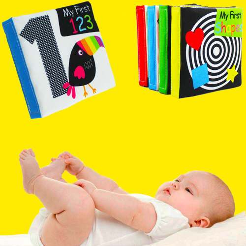 Infants and toddlers black and white enlightenment ring paper English cloth book early education toy baby unbreakable palm cloth book
