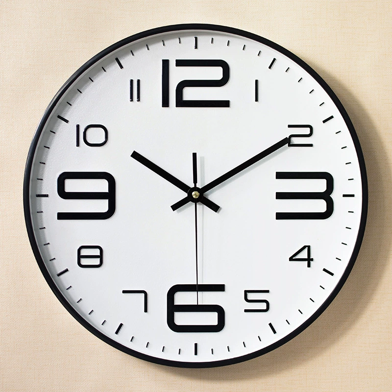 Factory direct for living room hanging clock clock clock three -dimensional convex plastic hanging clock 12 -inch quartz clock 30cm