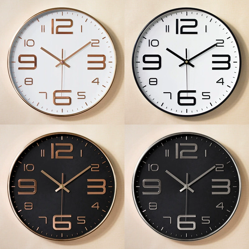 Factory direct for living room hanging clock clock clock three -dimensional convex plastic hanging clock 12 -inch quartz clock 30cm