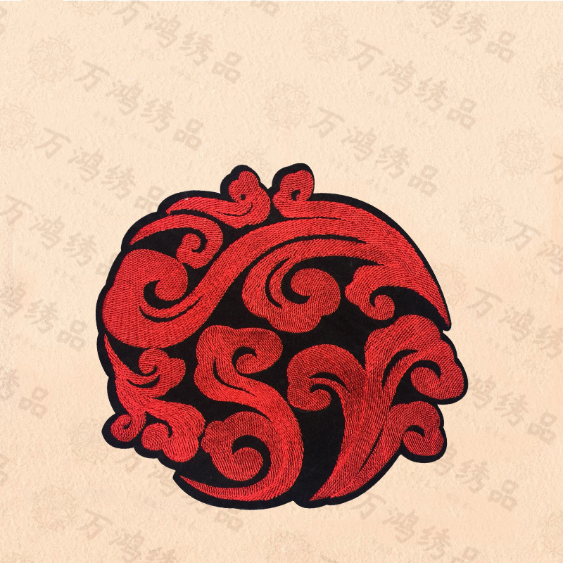 婚礼球刺绣布贴唐装服装辅料云球补丁贴补洞贴布绣花贴中国风补丁