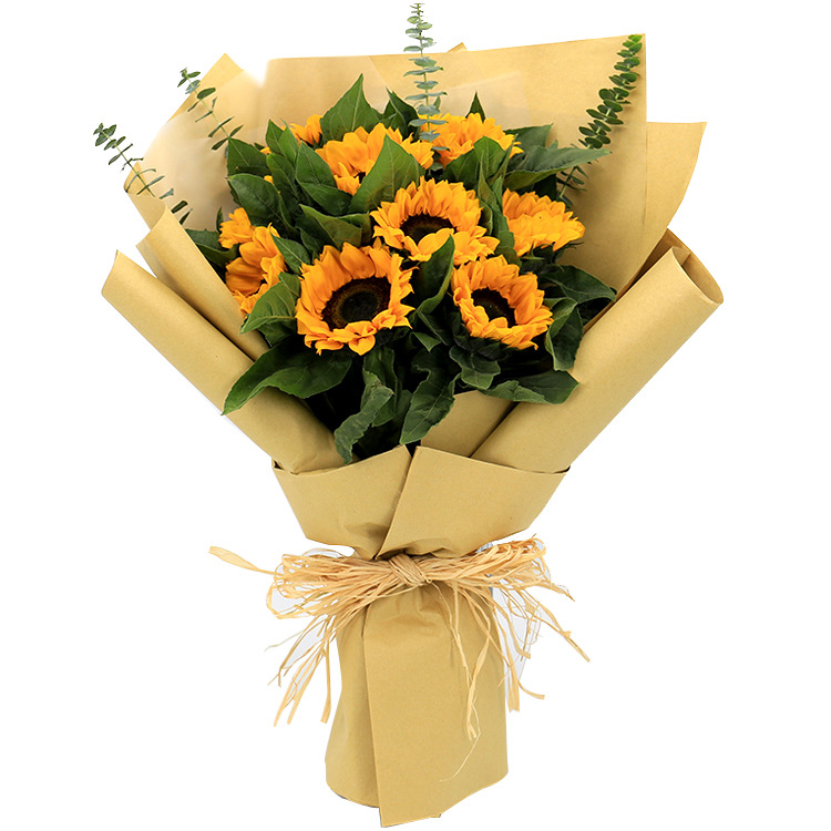 Fábrica al por mayor de papel Kraft de color primario flor papel de regalo floristería ramo floral embalaje de papel Kraft de color sólido
