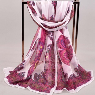 Classic fashion cashew flower chiffon women's printed scarf wholesale spring and summer new scarf