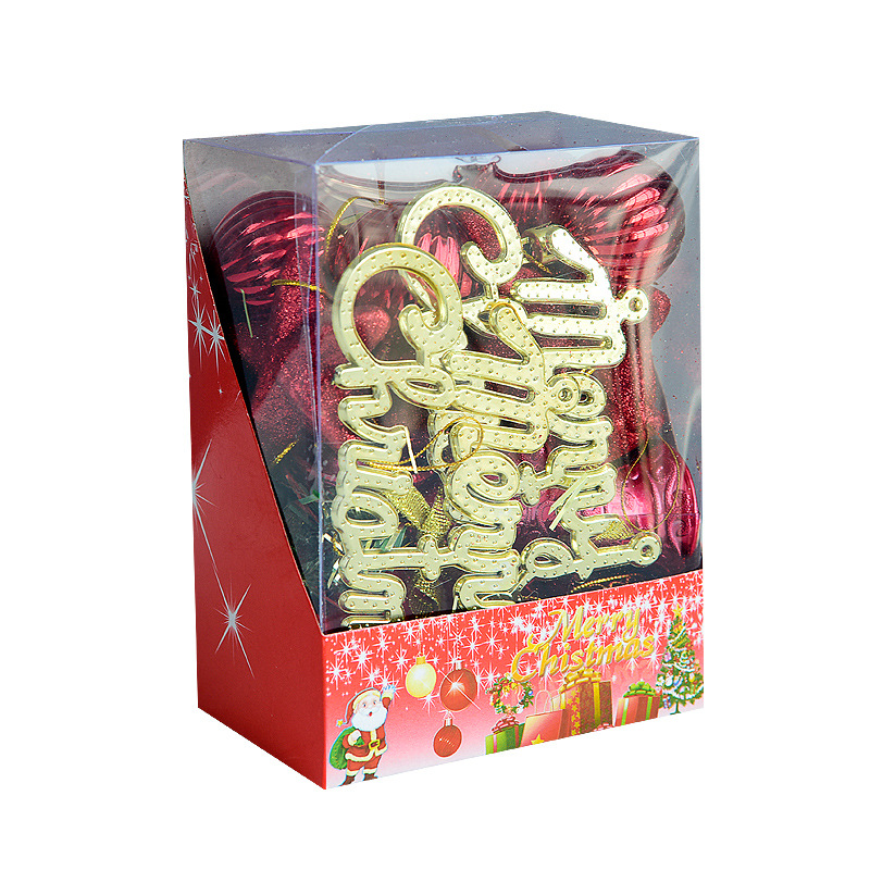 Caja de regalo con adornos navideños, bolas coloridas electrochapadas, bolas de Navidad, adornos para árboles de Navidad, set de regalo, suministros de decoración para escenas navideñas