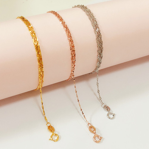 925 silver chain melon seed chain bead chain starry sky chain water ripple necklace ingot chain clavicle snake bone silver necklace