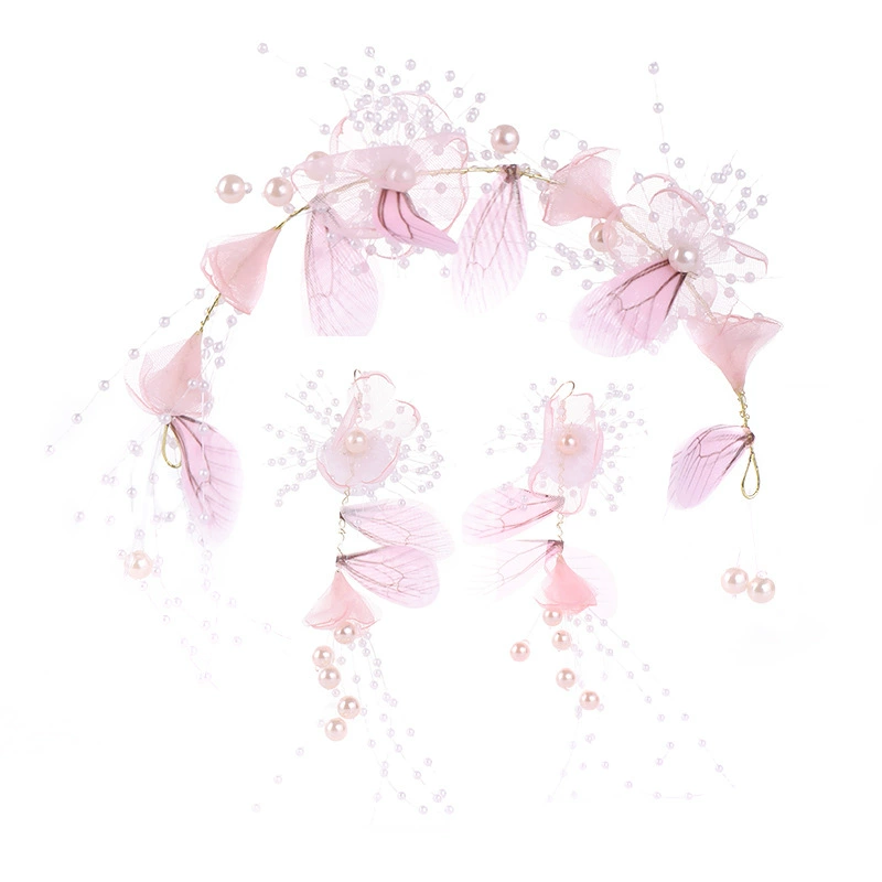 团铭 Korean headband, earrings, accessory for bride