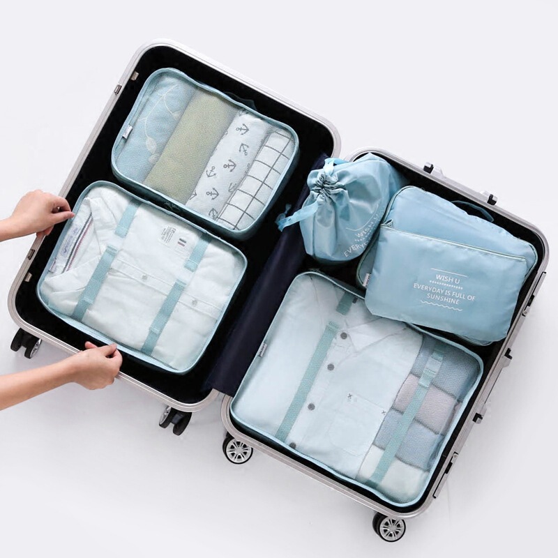 Thickened upgrade storage bag six-piece set Korean travel storage bag 6-piece set finishing bag set
