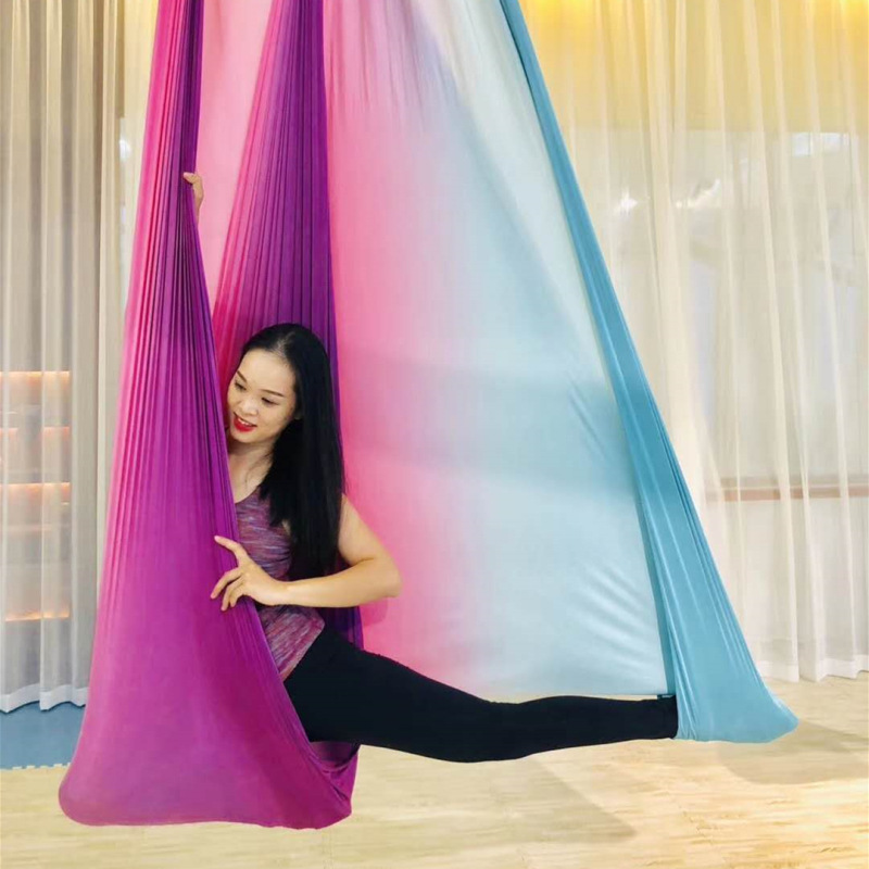 Wholesale 2.8m width gradient color aerial yoga hammock Feitian…