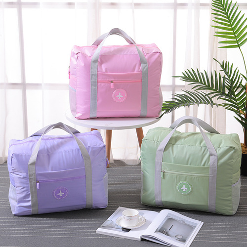 Factory Direct Selling Multifunctional Travel Storage Bag, Foldable Wheeled Suitcase with Round Label, Double Layer Airplane Bag