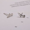 Silver needle, asymmetrical earrings, Japanese and Korean, silver 925 sample, simple and elegant design