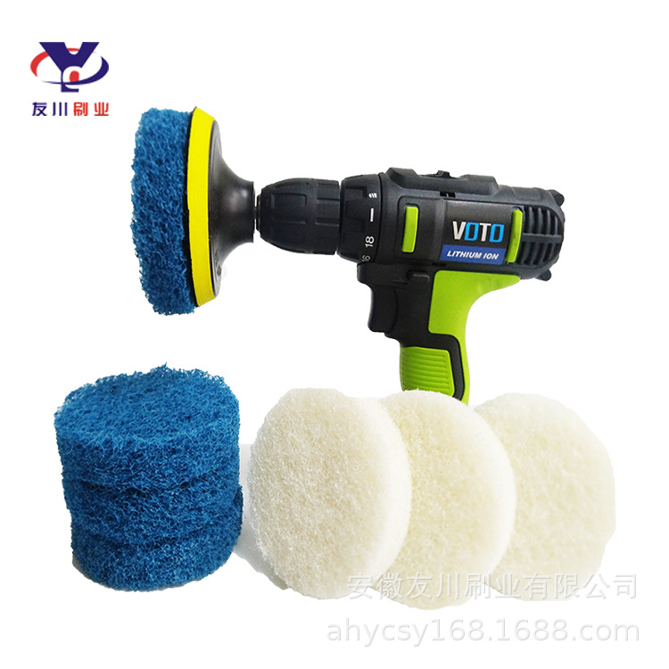 Cepillo de taladro eléctrico para fregar almohadilla reemplazable herramienta eléctrica limpieza sofá piso Velcro fregar pad cepillo en stock