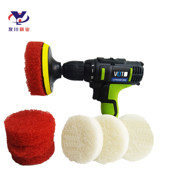Cepillo de taladro eléctrico para fregar almohadilla reemplazable herramienta eléctrica limpieza sofá piso Velcro fregar pad cepillo en stock