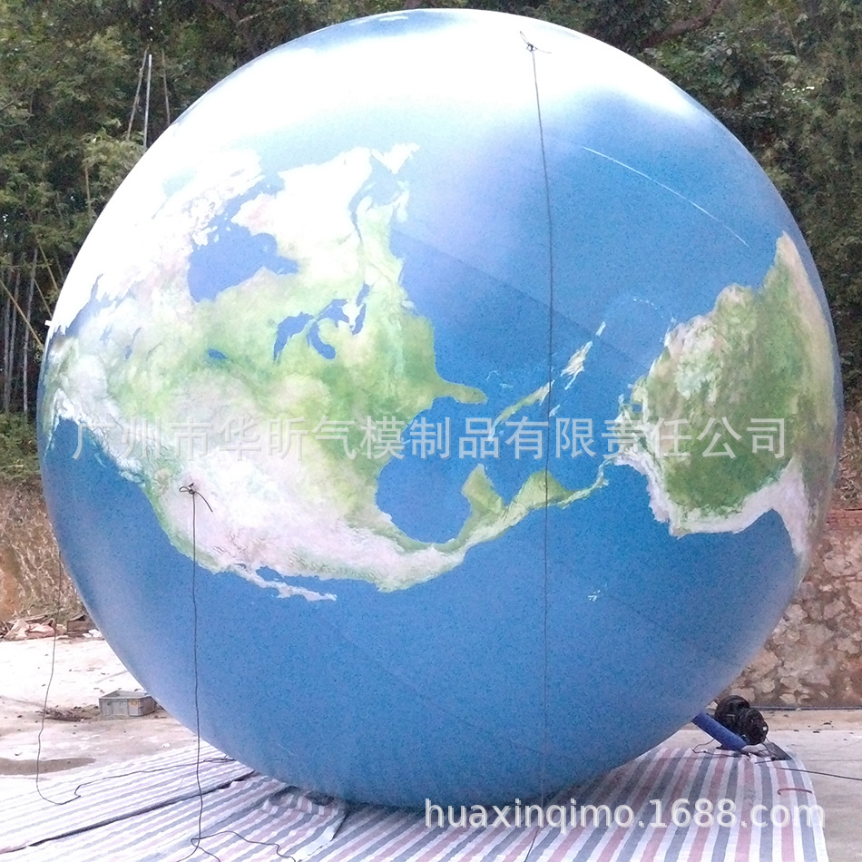 发光充气月亮 可升空可落地PVC充气月球 可变色地球月亮球