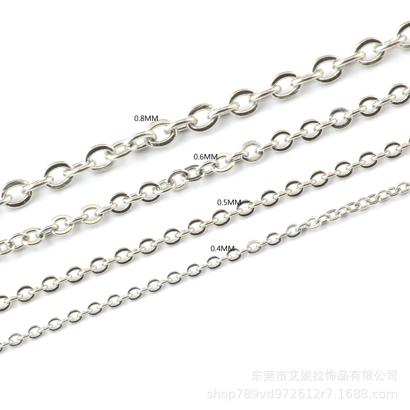 Venta al por mayor de acero inoxidable cadena cruzada línea plana en forma de O cadena de soldadura de acero de titanio par collar diy joyería colgante cadena de la joyería