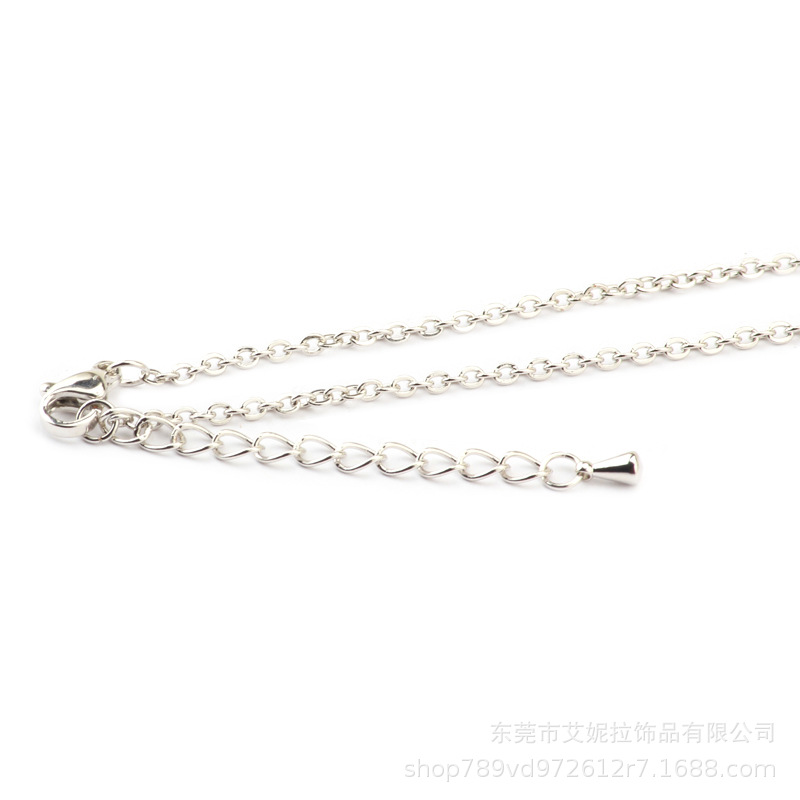 Venta al por mayor de acero inoxidable cadena cruzada línea plana en forma de O cadena de soldadura de acero de titanio par collar diy joyería colgante cadena de la joyería