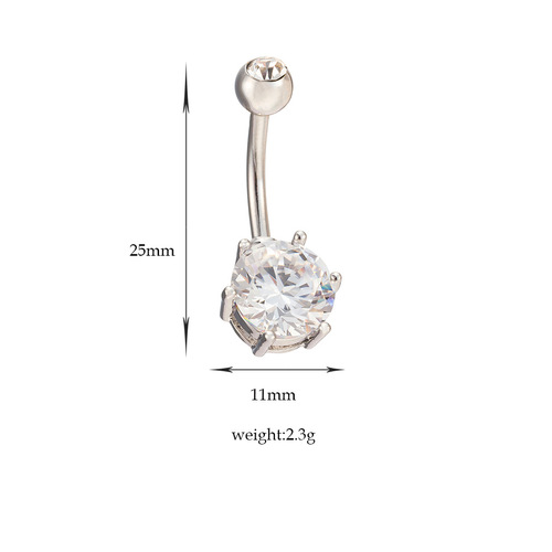 Multicolor zircon medical steel belly button ring, belly button button, piercing fashion navel jewelry factory direct sale