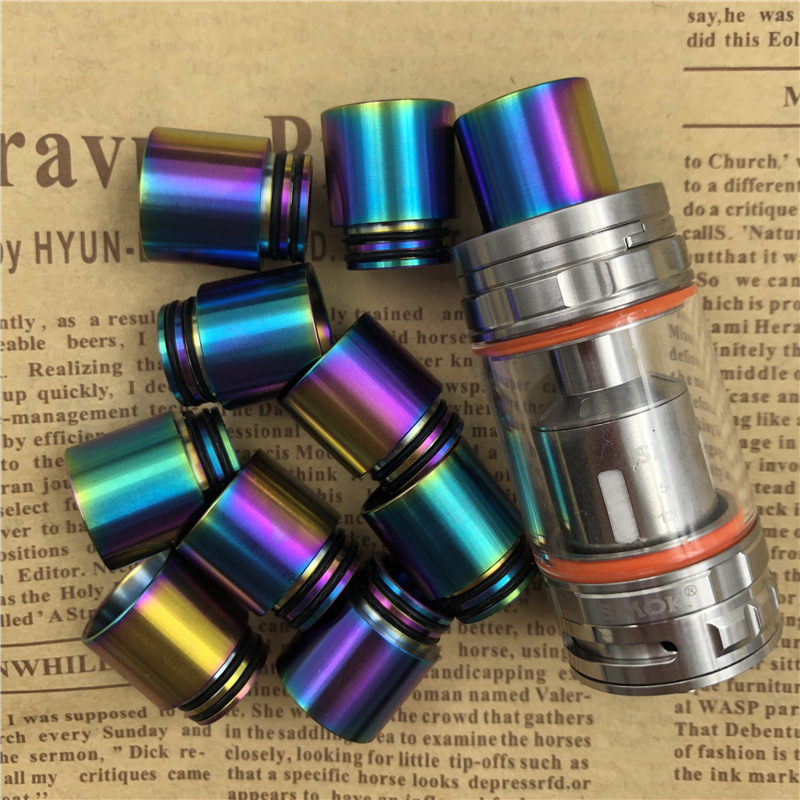 (2개) 810 510 무지개 스테인리스 노즐 TFV8 드롭 팁 금속 노즐 스틱 V9 MAX