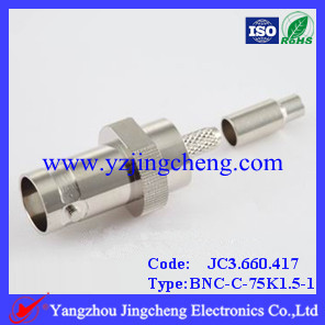 BNC-C-75K1.5-1软电缆连接器，母头，75欧，压接，接RG174线