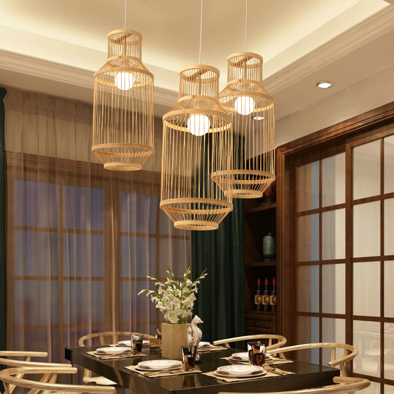 Nuevo chino Zen bambú creativo té recepción Bar Restaurante Hotel B & B araña de Bambú