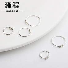 925纯银日韩女气质耳骨圈小 迷你耳扣耳环骨 银圈圈一件代发