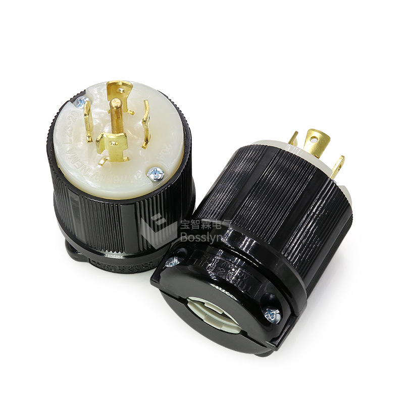 NEMA L23-20P美规大功率引挂式插头 五极工业插头 20A 347/600V