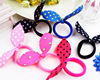 A variety of cute flowers dots ripple dot rabbit ears, rubber band head rope candy -colored printed little towel ring