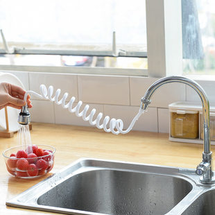 Home kitchen faucet shower extension long hose portable retractable foaming shower faucet