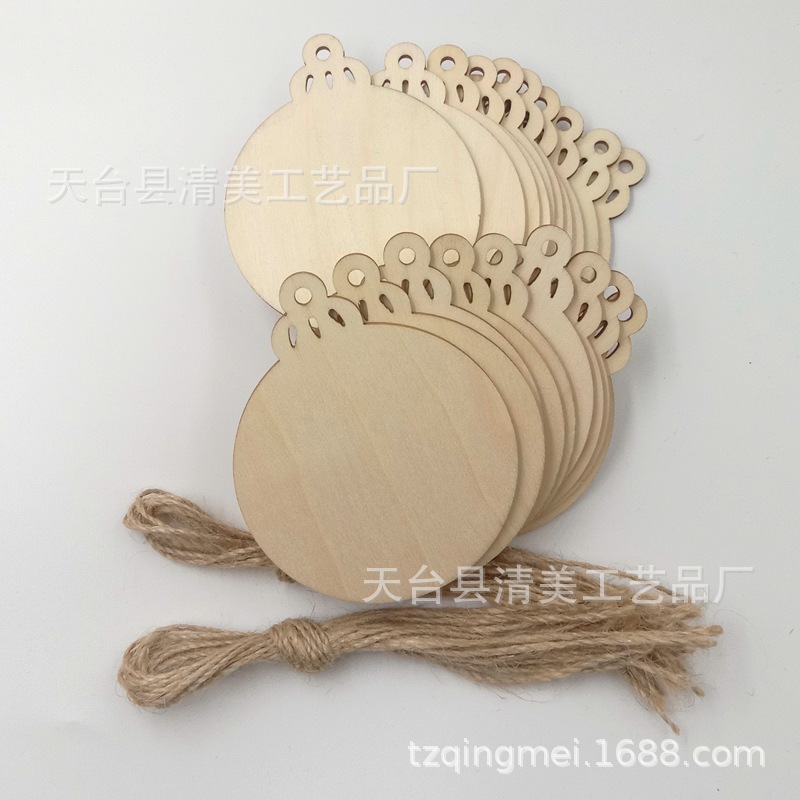 Registro nueva linterna de madera chips DIY decorativo de madera linterna forma madera chips 10/20 piezas un paquete con cuerda de cáñamo