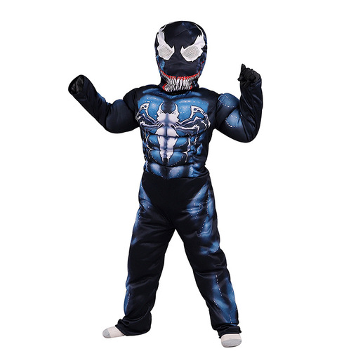 Venom Spider-Man cosplay costume black muscle hero one-piece tight clothes stage performance costume