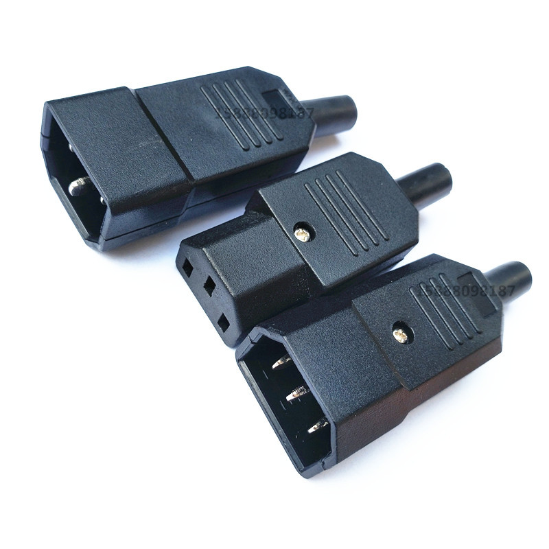 组装品字尾接线插头10a电源品字公母插头线 C13c14插头对接延长线