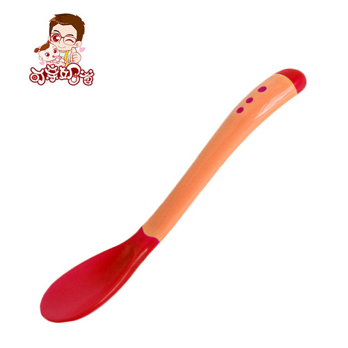 Kissable daddy baby temperature sensing spoon baby temperature sensing soft soup spoon head infant feeding tableware spoon single pack