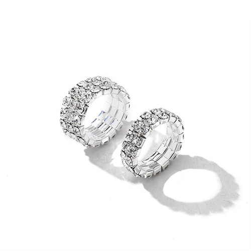 Korean Bestselling Water Diamond Elastic Finger Ring Personality and Quality Diamond-Set Ring Cross-Border Internet Celebrity Index Finger Ring Factory Wholesale