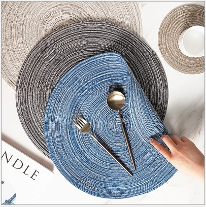 Japanese handmade ramie placemats with thread round thick table mats heat insulating mats cup mats plate mats