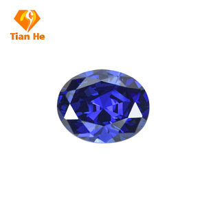 Wuzhou artificial gem Guicai tamsang zircon Dan-shaped oval zircon bare stone in stock supply