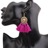 Fashionable earrings, accessory solar-powered, European style, boho style