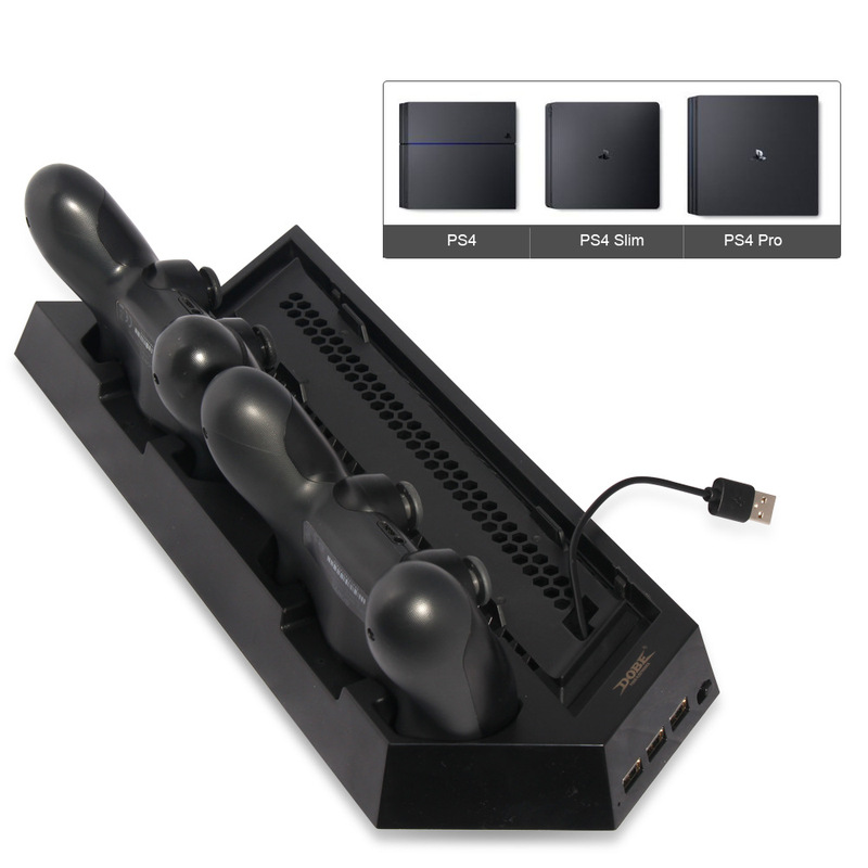 One-piece delivery PS4 slim/PRO game console cooling base game dual handle charging base PS4 accessories