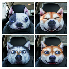 3D car headrest, neck pillow, Husky car seat, trendy brand cushion, car cartoon, cute car pillow