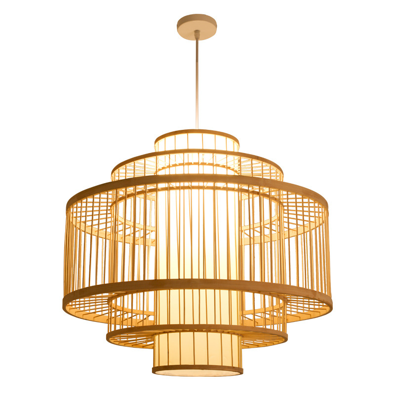 Lámpara de Bambú, Estilo Chino, Simple, Rural, para Restaurante, Hotel Zen, Habitación de Hotel, B&B, Balcón, Lámpara Colgante de Estilo Japonés