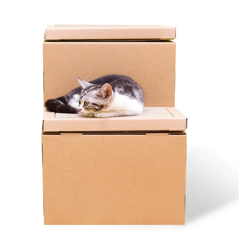 DIY Meow Star Products Corugated Paper Cat House Double House Cat Cat Cat Cat Claw Toys and Cat Nest