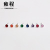 Earrings, zirconium, diamond, accessory, silver 925 sample, Korean style