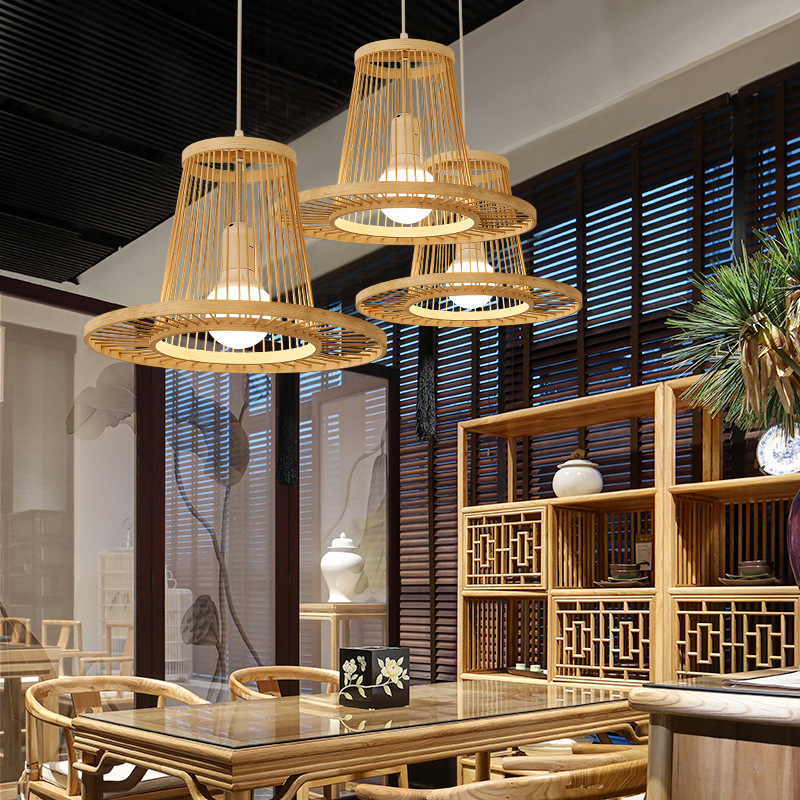 Nuevo chino Zen bambú creativo té recepción Bar Restaurante Hotel B & B araña de Bambú