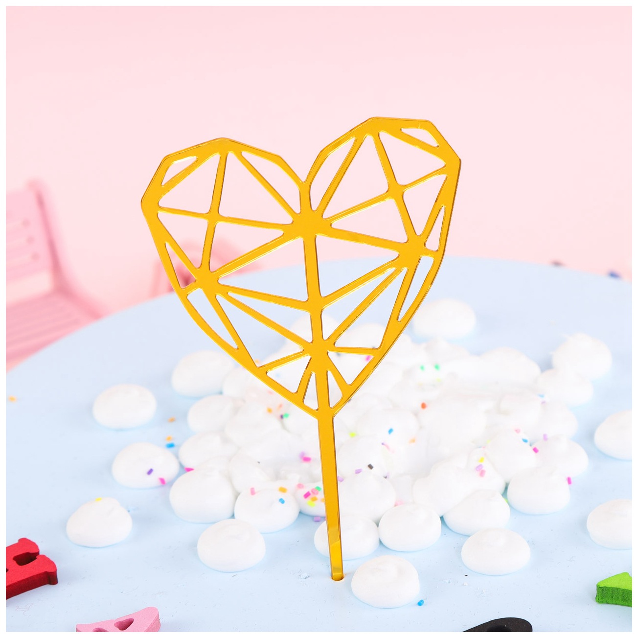 Inserción de tarjeta de pastel de cumpleaños decoración para hornear inserción de bandera creativa acrílico espejo de doble cara inserción de tarjeta fábrica en stock al por mayor