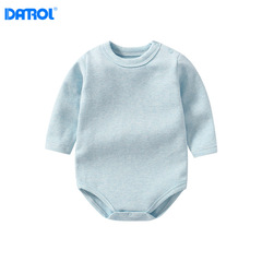 Newborn baby long-sleeve diaper cover with comfortable soft cotton shoulder fasteners, baby suit for autumn and winter base layer, thick triangular T-shirt