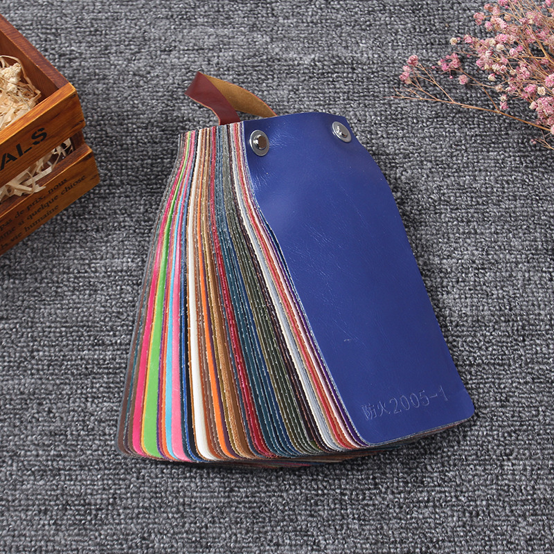 防火油蜡皮革面料 沙发布料软包皮革面料 硬包套色油皮