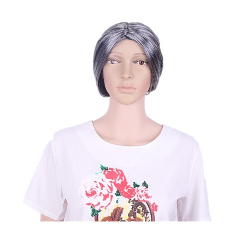 Ancient costume wig set, old lady wig, theater performance ballroom, grandma white hair, gray lady wig, headwear set