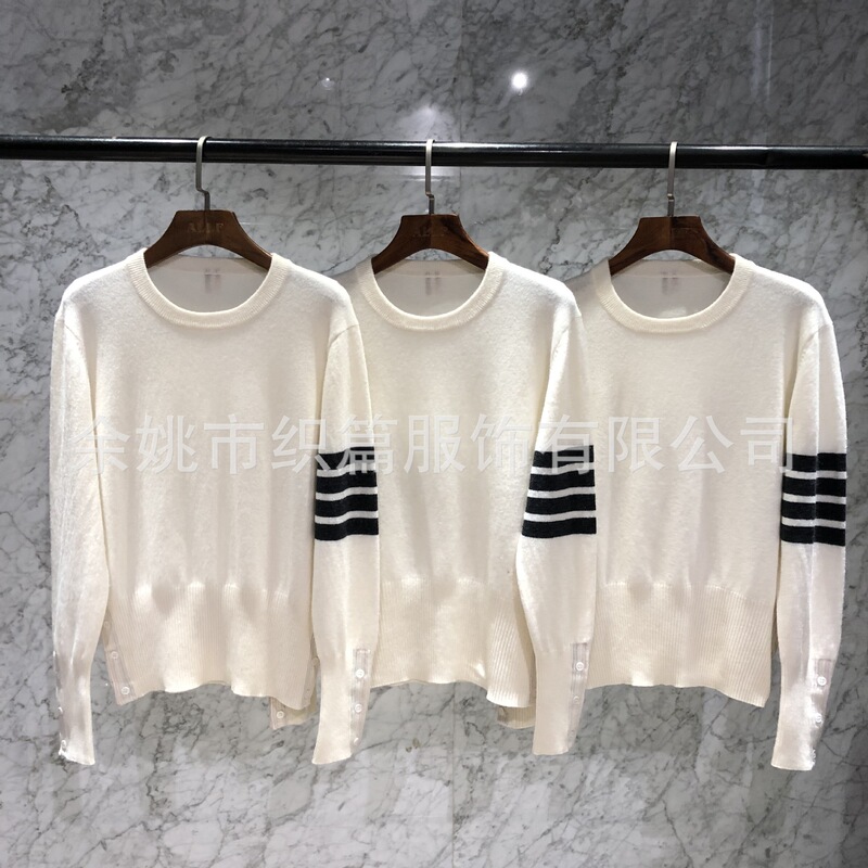 18ss New tb Style Knitwear Arm Four-bar Pullover Wool Knitwear for Men and Women