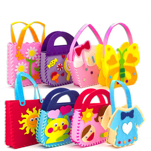 Children's Sewing Handmade Bag Non-Woven DIY Cartoon Stereo Paste Production Educational Toy Environmentally Friendly Material Bag