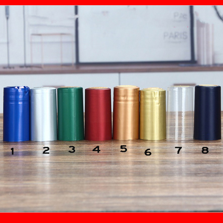 厂家批发红酒瓶盖帽葡萄酒瓶封口膜胶套收缩膜PVC热缩帽胶帽logo