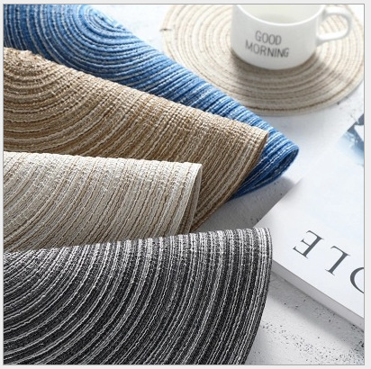 Japanese handmade ramie placemats with thread round thick table mats heat insulating mats cup mats plate mats