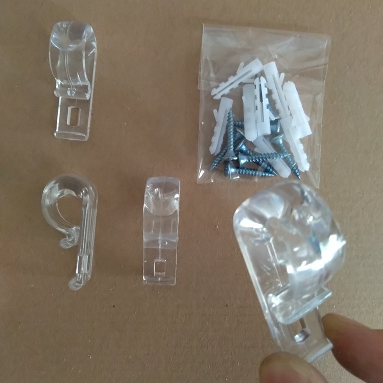 Gancho de posicionamiento de la cortina gancho de la pared del obturador gancho de la cortina de gasa suave gancho POM enviar tornillos de expansión